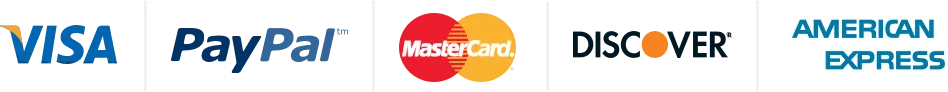 Visa, PayPal, Mastercard, Discover, Amex